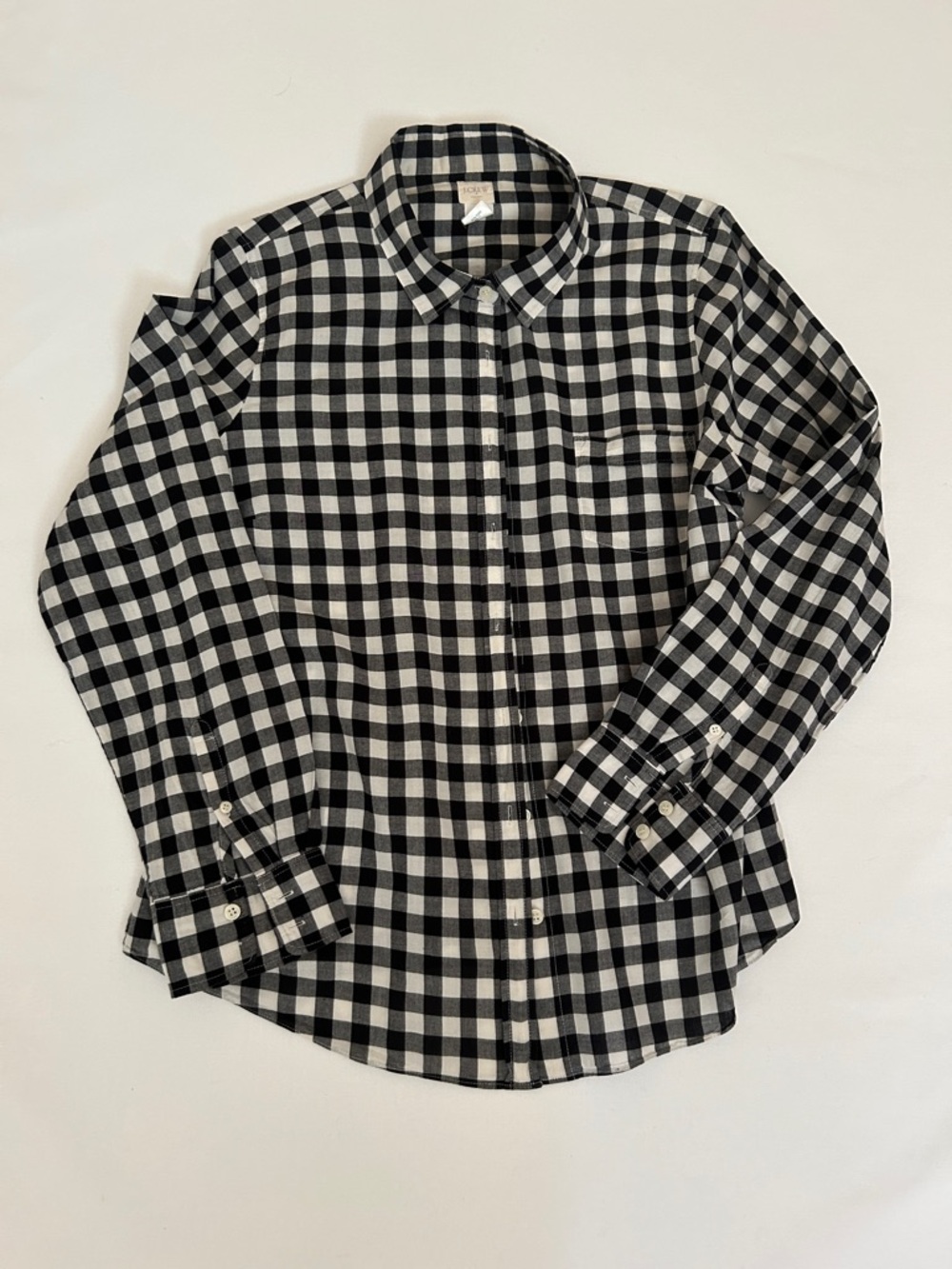 J. Crew Black and White Check Button-Down Shirt